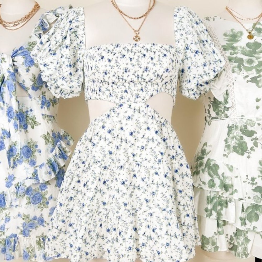 Floral Puff Sleeve Dress